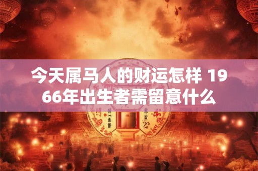 今天属马人的财运怎样 1966年出生者需留意什么
