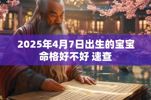 2025年4月7日出生的宝宝命格好不好 速查