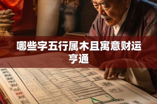 哪些字五行属木且寓意财运亨通