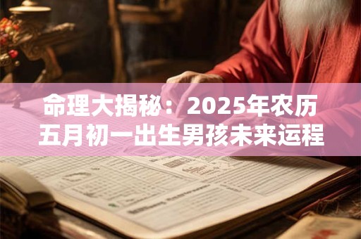 命理大揭秘：2025年农历五月初一出生男孩未来运程如何