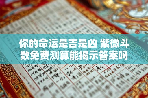 你的命运是吉是凶 紫微斗数免费测算能揭示答案吗