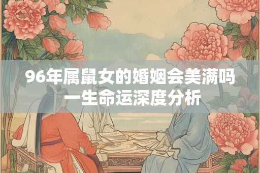 96年属鼠女的婚姻会美满吗 一生命运深度分析