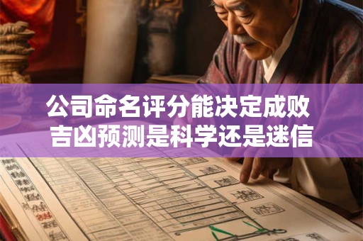 公司命名评分能决定成败 吉凶预测是科学还是迷信