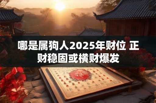 哪是属狗人2025年财位 正财稳固或横财爆发