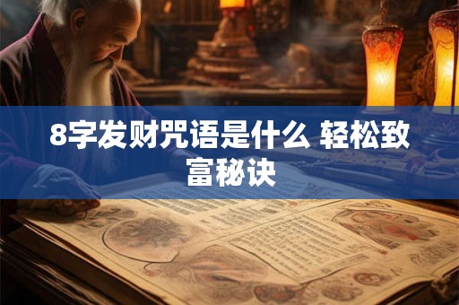8字发财咒语是什么 轻松致富秘诀