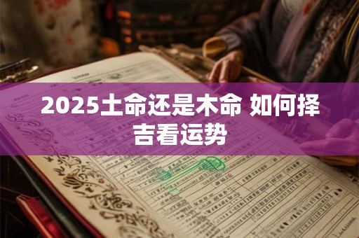 2025土命还是木命 如何择吉看运势