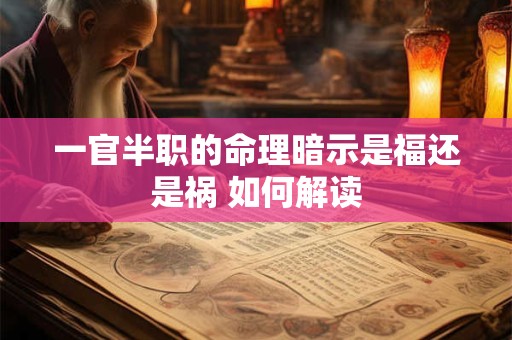 一官半职的命理暗示是福还是祸 如何解读