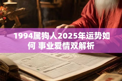 1994属狗人2025年运势如何 事业爱情双解析