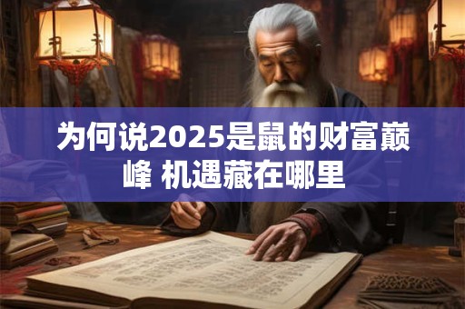 为何说2025是鼠的财富巅峰 机遇藏在哪里