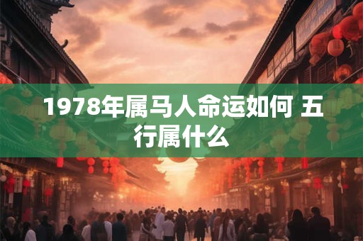 1978年属马人命运如何 五行属什么
