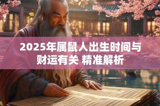 2025年属鼠人出生时间与财运有关 精准解析