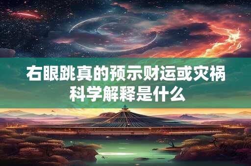 右眼跳真的预示财运或灾祸 科学解释是什么