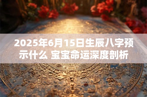 2025年6月15日生辰八字预示什么 宝宝命运深度剖析