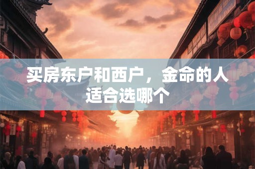 买房东户和西户，金命的人适合选哪个
