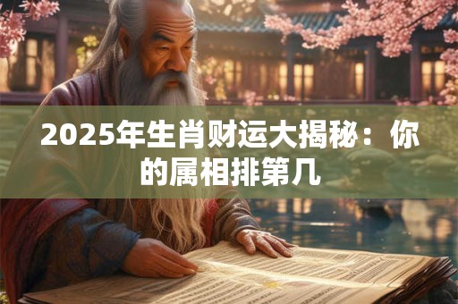 2025年生肖财运大揭秘：你的属相排第几