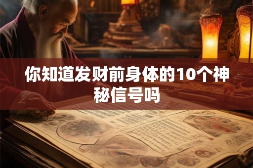 你知道发财前身体的10个神秘信号吗