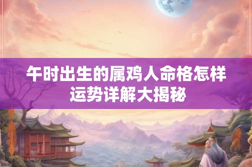 午时出生的属鸡人命格怎样 运势详解大揭秘