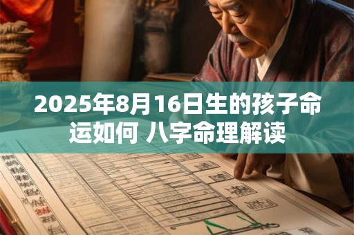 2025年8月16日生的孩子命运如何 八字命理解读