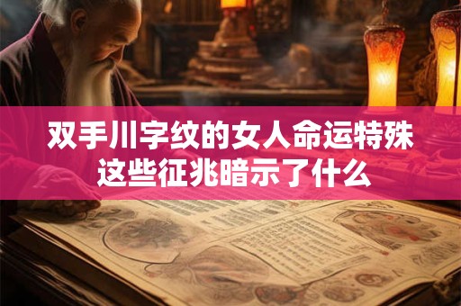 双手川字纹的女人命运特殊 这些征兆暗示了什么