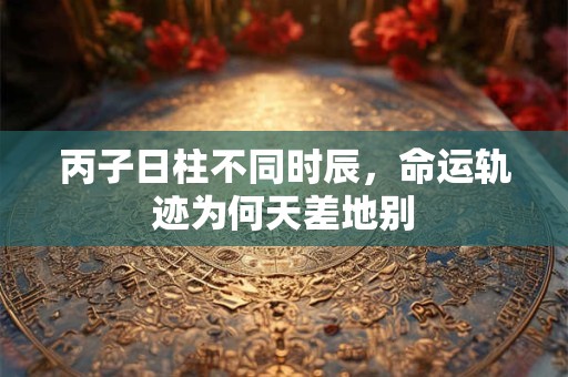 丙子日柱不同时辰，命运轨迹为何天差地别