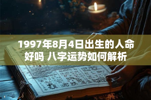 1997年8月4日出生的人命好吗 八字运势如何解析