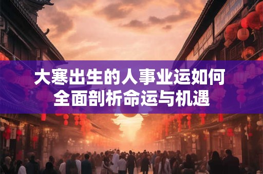 大寒出生的人事业运如何 全面剖析命运与机遇