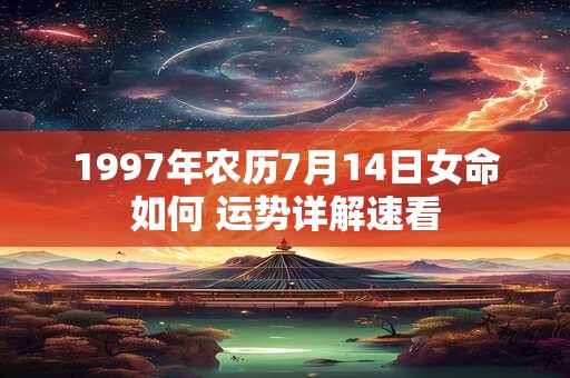 1997年农历7月14日女命如何 运势详解速看