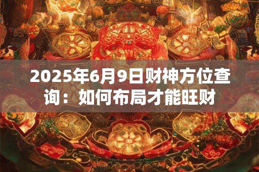 2025年6月9日财神方位查询：如何布局才能旺财