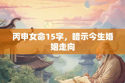 丙申女命15字，暗示今生婚姻走向