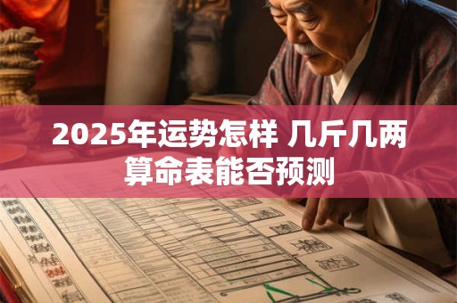 2025年运势怎样 几斤几两算命表能否预测