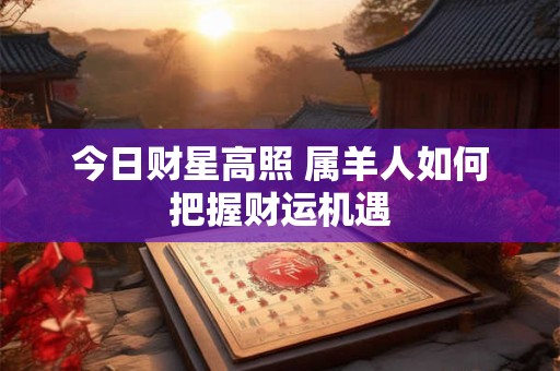 今日财星高照 属羊人如何把握财运机遇