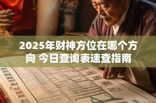 2025年财神方位在哪个方向 今日查询表速查指南