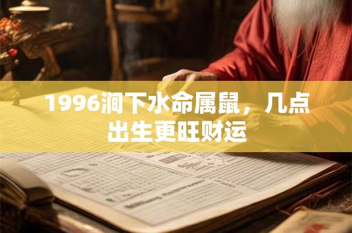 1996涧下水命属鼠，几点出生更旺财运