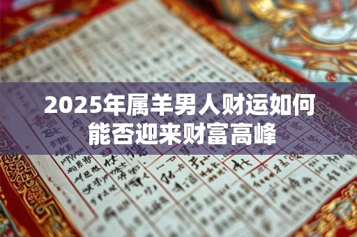 2025年属羊男人财运如何 能否迎来财富高峰