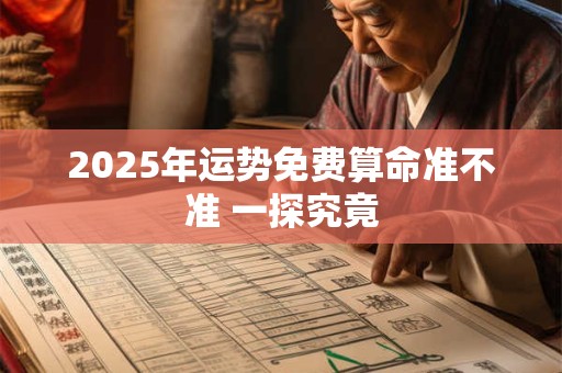 2025年运势免费算命准不准 一探究竟