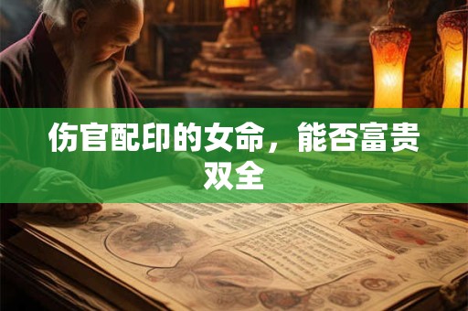 伤官配印的女命，能否富贵双全