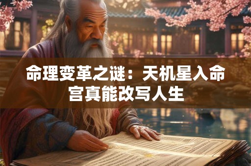 命理变革之谜：天机星入命宫真能改写人生