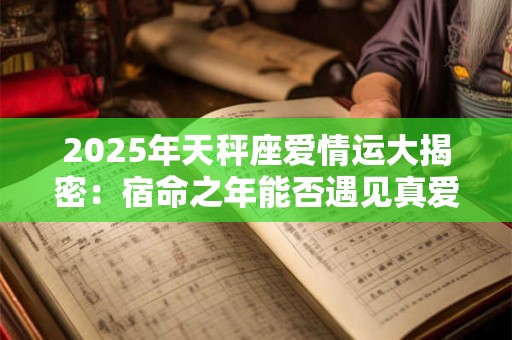 2025年天秤座爱情运大揭密：宿命之年能否遇见真爱
