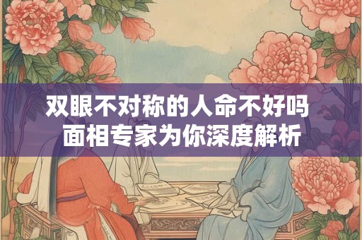 双眼不对称的人命不好吗 面相专家为你深度解析