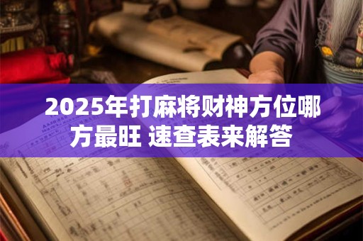 2025年打麻将财神方位哪方最旺 速查表来解答