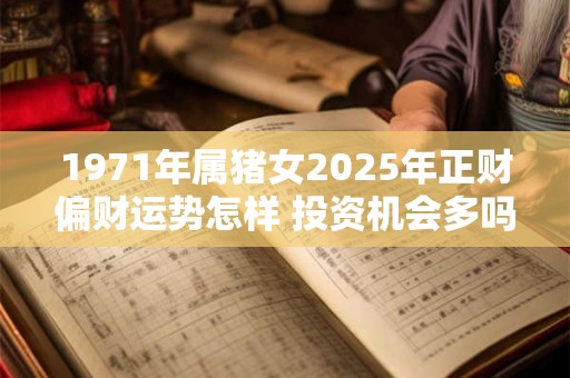 1971年属猪女2025年正财偏财运势怎样 投资机会多吗