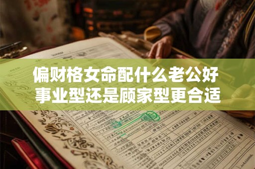 偏财格女命配什么老公好 事业型还是顾家型更合适