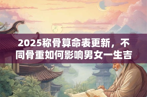 2025称骨算命表更新，不同骨重如何影响男女一生吉凶