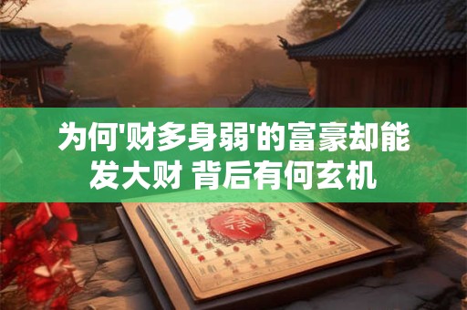 为何'财多身弱'的富豪却能发大财 背后有何玄机