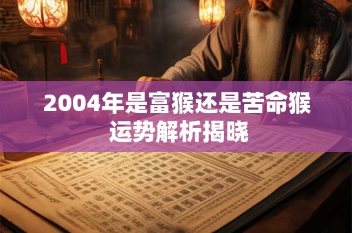 2004年是富猴还是苦命猴 运势解析揭晓