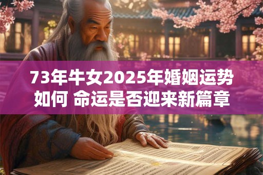 73年牛女2025年婚姻运势如何 命运是否迎来新篇章