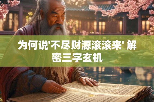 为何说'不尽财源滚滚来' 解密三字玄机