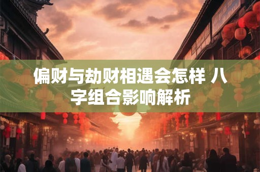 偏财与劫财相遇会怎样 八字组合影响解析