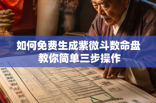 如何免费生成紫微斗数命盘 教你简单三步操作