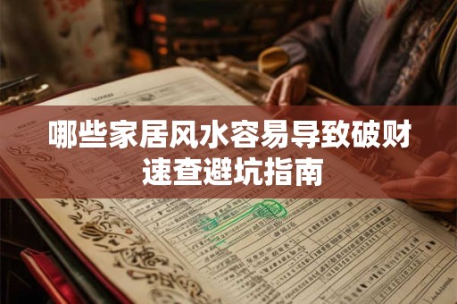 哪些家居风水容易导致破财 速查避坑指南